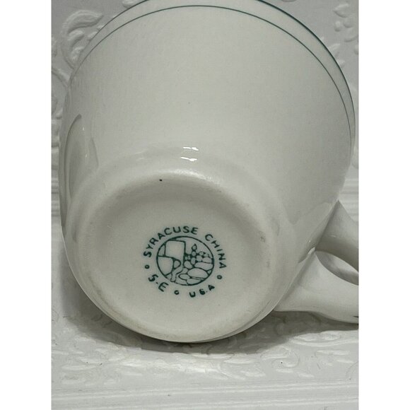 Shenango China Green Stripe Mugs 3" Inch tall Set Of 2 - Picture 5 of 8